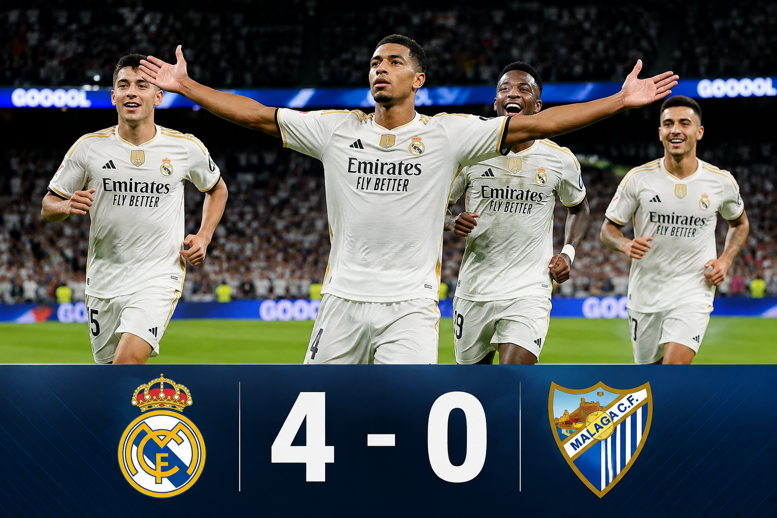 Real Madrid Menang Telak 4-0 atas Málaga, Start Sempurna Berlanjut